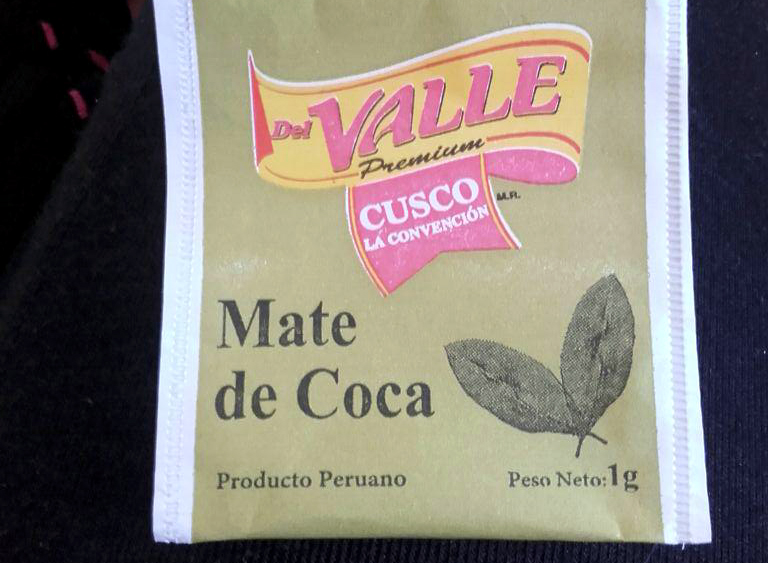 Drinking Mate de Coca in Perú