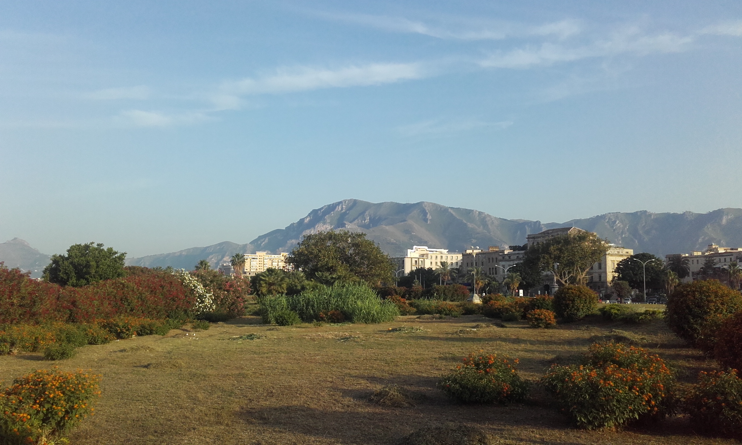 Las montañas de Palermo en la lejanía