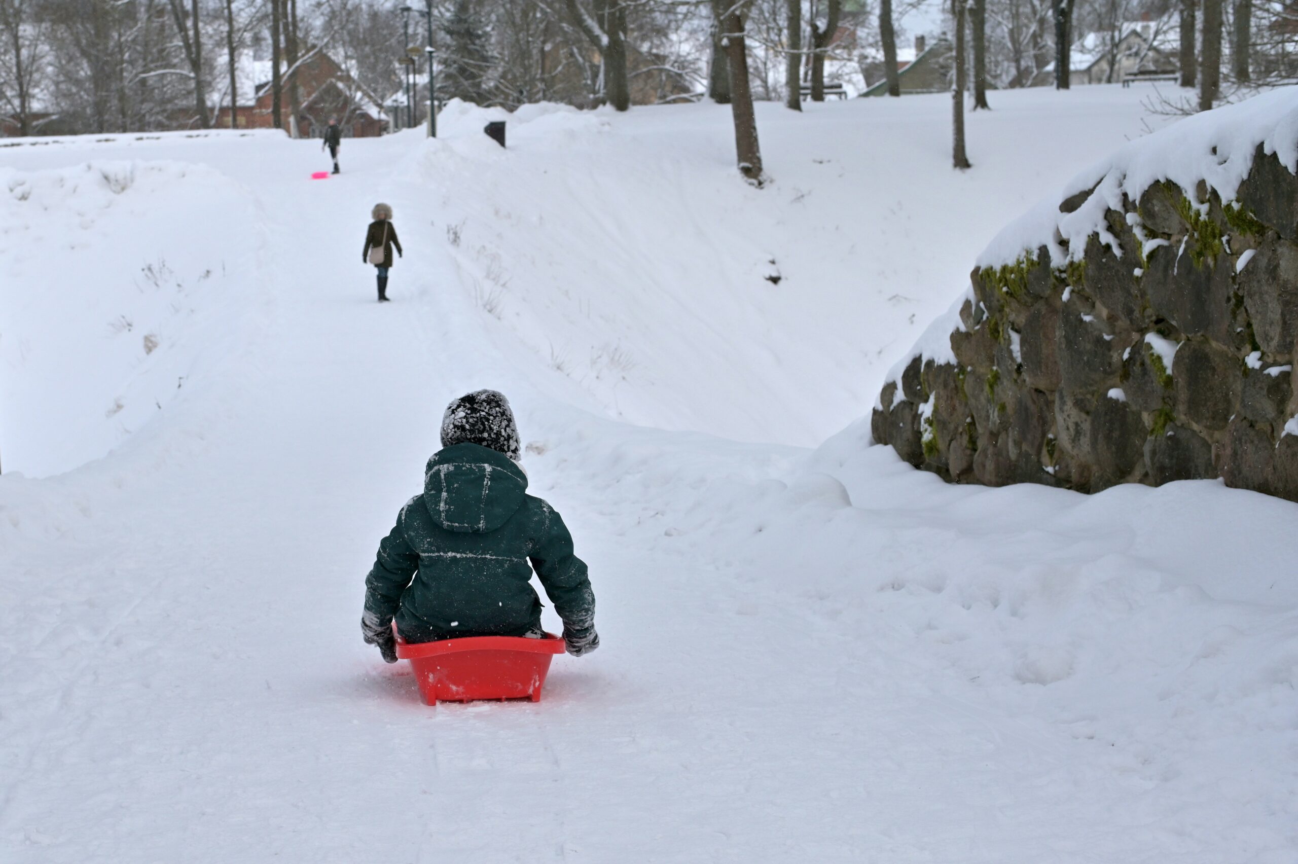 Sledding in Savitaipale.